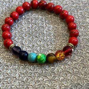 Yoga Multicolor chakra  Beaded Bracelet New